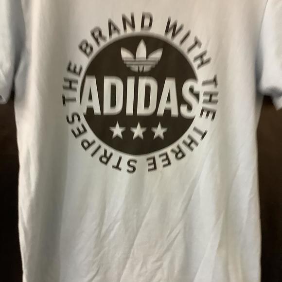 Adidas Crew Neck T Shirt - Size S - Blue & Black - Cotton - Trefoil - P2P 18” - Picture 6 of 8